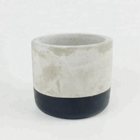 Pot de plante et bougeoir rond coloré de petite taille, en ciment, béton