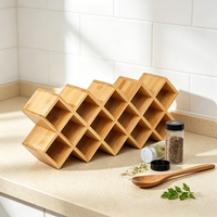 Étagère à épices moderne en bambou à 3 niveaux, écologique, pour comptoir et tiroir