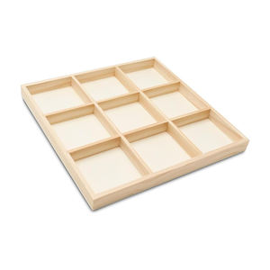 Деревянный разделенный сервировочный поднос 12X12 дюймов в упаковке из 9 секций, поднос для конфет, тарелки для овощей и фруктов - Product Image 1