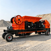 Trituradora Móvil con Capacidad de 50-200t/h, Trituradora de Mandíbulas con Tamaño de Alimentación de 300-500mm, Trituradora Móvil sobre Orugas con Motor Diésel o Eléctrico