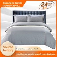 [Non en vente] Ensemble de literie d'hôtel en satin de coton gris 60 fils, quatre pièces, traitement personnalisé, teinture réactive