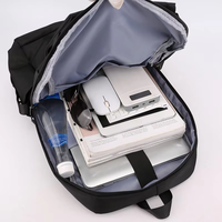 Sac à dos pour ordinateur portable avec port USB, poche pour batterie externe, compartiment antichoc pour ordinateur portable, sangle élastique, pour les voyages quotidiens, hommes et femmes