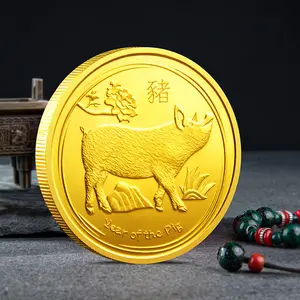 Großhandel chinesische münze-Chinesische souvenir münze für tier zeichen schwein metall münze