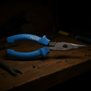 Fervi 45 Degree Bent Half Round Nose Pliers 180mm For Precision <b>Wire</b> Work - Product Image 3