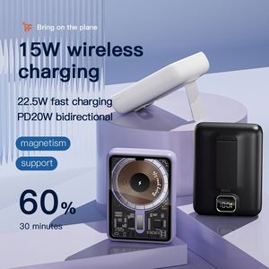 Chargeur sans fil magnétique transparent à charge rapide avec support, batterie externe portable 10000 mAh, promotion, personnalisation - Product Image 5