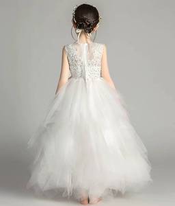 Vestidos de Princesa de Encaje Maxi sin Mangas con Capas para Niñas, Ideales para Bodas, Fiestas Formales y Cumpleaños, Ecológicos, Transpirables, Blancos y Rosas - Product Image 6
