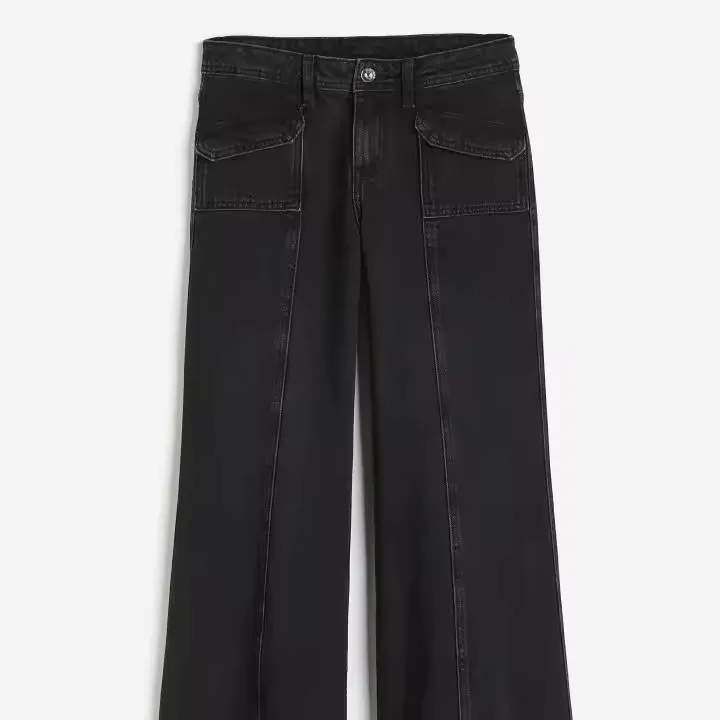 2024 Winter Nieuwe Stretch Dunne Hoge Taille Jeans Vrouwen Kleine Man Geheel Rechte Zwarte Flare Broek