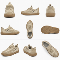 OEM ODM Baskets basses pour hommes en cuir microfibre et daim synthétique, style skate décontracté, avec logo personnalisé et semelle plate en caoutchouc