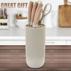 Nuevo diseño <span class=keywords><strong>caqui</strong></span> y Negro Premium gradiente afilado Acero inoxidable 6 uds para cocina restaurante Chef cuchillos conjunto con soporte - Product Image 6