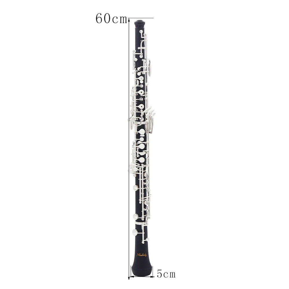 Muslady Professional C Key Oboe with Silver Plated Keys & Leather