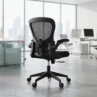 Chaise de bureau ergonomique pour la maison, dossier moyen, pivotante, avec support lombaire, chaise de bureau ergonomique en maille pour ordinateur
