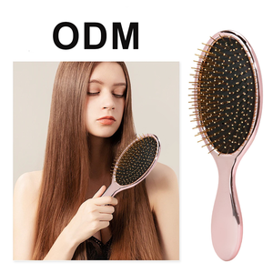 Sikat rambut nilon, pijat 2025 untuk tata rambut gaya lembut kering atau basah penggunaan sisir jarum baja gigi ABS babi bulu - Product Image 5