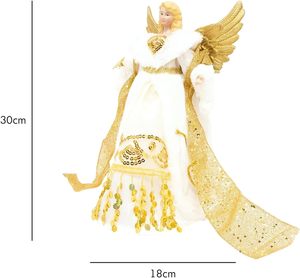 Figurine et jouet festifs traditionnels en plastique de 30 cm, crème/doré, pour atelier de Noël, intérieur/extérieur - Product Image 5