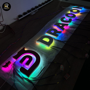 KR tùy chỉnh ngoài trời rustproof kim loại <span class=keywords><strong>RGB</strong></span> <span class=keywords><strong>LED</strong></span> backilt dấu bền acrylic đa màu <span class=keywords><strong>LED</strong></span> thép không gỉ trở lại chiếu sáng dấu hiệu - Product Image 4