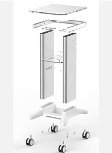 Carrito de 4 Ruedas con Diseño Moderno y 2 Estantes para Dispositivos Estéticos de Salón y Spa, Máquina de Belleza RF y Cavitación para Hotel - Product Image 4