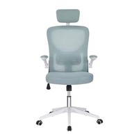 Chaise de bureau moderne à dossier haut en tissu maillé, pivotante, réglable en hauteur, avec appui-tête en acier inoxydable pour la maison et le bureau