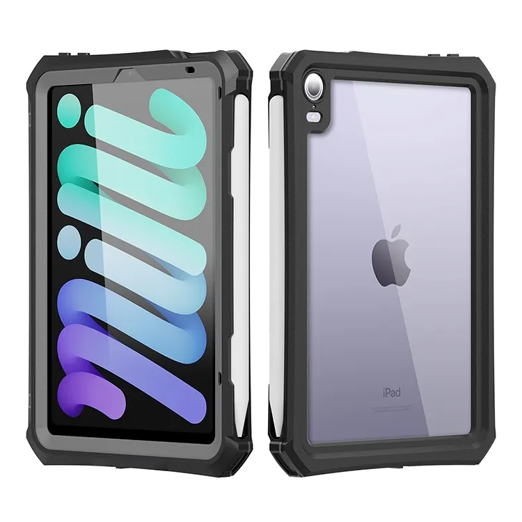 Hard Plastic Shockproof Rugged Tablet Cover For iPad Mini 6 iP68 Waterproof Case