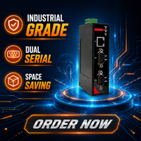 Gateway Industrial Modbus para Riel DIN, 1 Puerto Ethernet de 100Mbps, 2 Puertos Seriales RS232/RS485 con Aislamiento Óptico, Modbus TCP RTU/ASCII
