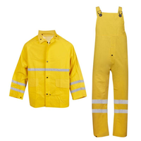 Prix d'usine – Ensemble imperméable de travail extérieur en PVC et polyester, robuste, ignifuge et réfléchissant, pour homme, 3 pièces