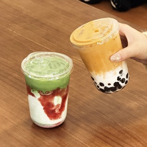 Custom Clear PET Single Wall 90mm Diameter Plastic <strong>Cup</strong> with Lids and Straws for <strong>Takeaway</strong> <strong>Coffee</strong> Juice Cold Beverages - Product Image 3