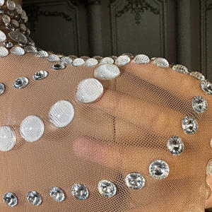 ZD lüks el yapımı nefes bayanlar akşam elbise mütevazı uzun kat-uzunluk balo parti Rhinestones doğal bel kırpma üst - Product Image 2