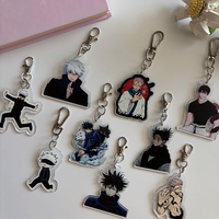Porte-clés en acrylique personnalisé à double face imprimé, style anime, breloques en acrylique
