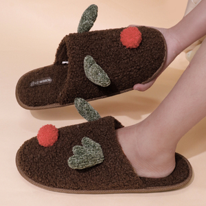 Venta al por Mayor de Pantuflas de Mujer con Suela de TPR y Peluche, Pantuflas de Diseño para Mujer a Precio Razonable - Product Image 1