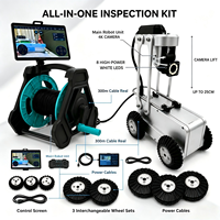 Robot de caméra d'inspection de canalisations industrielles avec caméra 4K, câble de travail de 300 m et élévateur de caméra de 25 cm