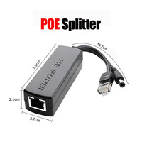 Divisor POE de 48v a 12v 10/100Mbps, Separador Ethernet POE Estándar con DC5221 USB Tipo-C para Cámara IP