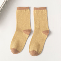 Chaussettes scintillantes pour femmes en lurex métallique de haute qualité, personnalisées, pour le printemps