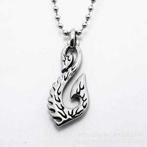 Yunnique – collier en acier inoxydable pour hommes, pendentif flamme, accessoire cadeau - Product Image 5
