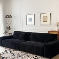 Ensemble de canapés de salon de luxe haut de gamme, style moderne et minimaliste, pour villa de luxe, grand salon, canapé en chenille éponge
