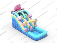 Glissières gonflables de qualité marchande de château de piscine de saut de toboggan aquatique de maison de rebond de moonwalk extérieur