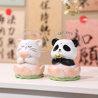 Figurine en résine Capybara Panda Zen, Statue d'animal mignonne, Décoration de bureau relaxante, Ornement d'étagère pour la maison et le bureau, Cadeau apaisant