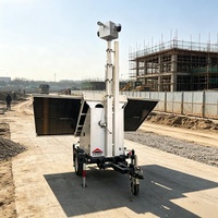 Caméras de sécurité solaires standard AU pour remorques avec mât manuel de 6 mètres et 4 pieds de support pour la surveillance routière