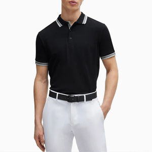 Polo da Uomo Personalizzata di Lusso, Classica Nera, per Business, all'Ingrosso - Product Image 1
