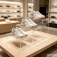 Support de présentation en acrylique transparent en forme de U, étagère de présentation en acrylique pour chaussures, sacs à main, présentation de marchandises au détail