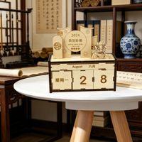 Décorations de Noël en bois gravées au laser pour fêtes de mariage, blocs de bois personnalisés, calendrier de l'avent de bureau, décorations de table suspendues pour la maison et les fêtes