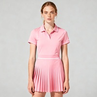 Robe Polo Femme Plissée à Col Polo Manches Courtes Style Sport Décontracté Coupe Trapèze pour le Golf et le Tennis – Vente en Gros