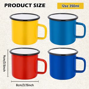 350ml biểu tượng tùy chỉnh bán buôn thép kim loại sắt cổ điển cá nhân thăng hoa cà phê men cốc đặt cho cắm trại ngoài trời - Product Image 2