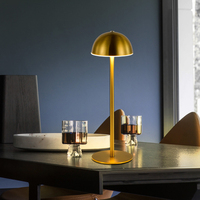 Lampe de table à led usb sans fil tactile en métal pour chambre d'hôtel chevet dîner salon café restaurant atmosphère lumière