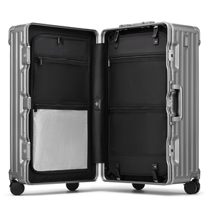 Maleta con marco de alumbre para equipaje grande y grueso de PC Bayer duradera, portavasos extensible de gran capacidad, Puerto USB, diseño clásico a la moda - Product Image 6