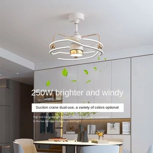 Modern White Luxury Mute Residential Decoration LED Lighting Office Home Living Room Nordic Modern Chandelier With Fan - Product Image 2