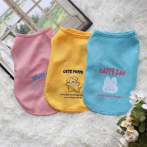 Lindo chaleco con estampado de animales para gatos y perros, ropa de poliéster para verano y otoño, opciones de colores azul, rosa y amarillo - Product Image 1