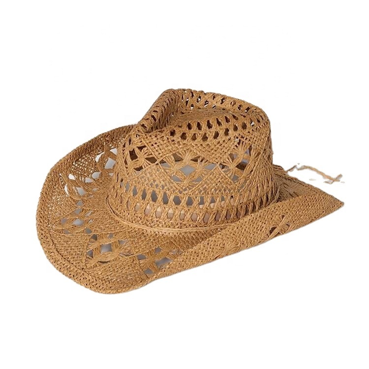 Sparkly Straw Cowboy Hat for Women Foldable Wide Brim Sun Hat Cheap Cowboy Hat Women main image 3