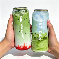 Bouteilles de bière transparentes en PET de 350 ml/500 ml/700 ml, conformes aux normes alimentaires, rechargeables, rondes, avec impression sérigraphique, ouverture facile, usage industriel