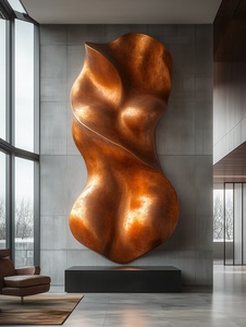 Grande sculpture abstraite en bronze en cuivre moderne personnalisé décor artistique Statue en métal fabriquée à la main <span class=keywords><strong>patine</strong></span> naturelle <span class=keywords><strong>pour</strong></span> intérieurs de luxe <span class=keywords><strong>pour</strong></span> - Product Image 3