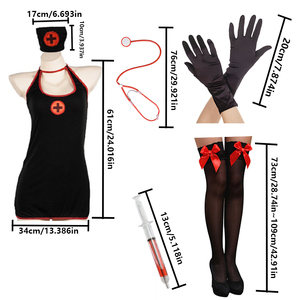 PESENAR <strong>Nurse</strong> Uniform, Women's <strong>Sexy</strong> Lingerie Costume, Roleplay <strong>Outfit</strong> for Cosplay, Night Club, Dress, Headpiece, Pants Included - Product Image 2