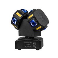 Projecteur de scène professionnel à double tête mobile avec laser et télécommande, stroboscope doré pour discothèque, bar, cérémonie, KTV
