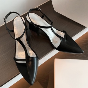 Sandalias de Tacón de Aguja de 5.5cm con Punta en Pico, de Piel de Oveja Genuina, Estilo Sexy para Exteriores con Cierre de Botón para Verano, Venta al Por Mayor de Lujo - Product Image 5
